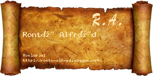 Rontó Alfréd névjegykártya